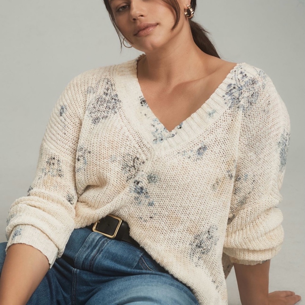 Pilcro Slouchy V-Neck Sweater
